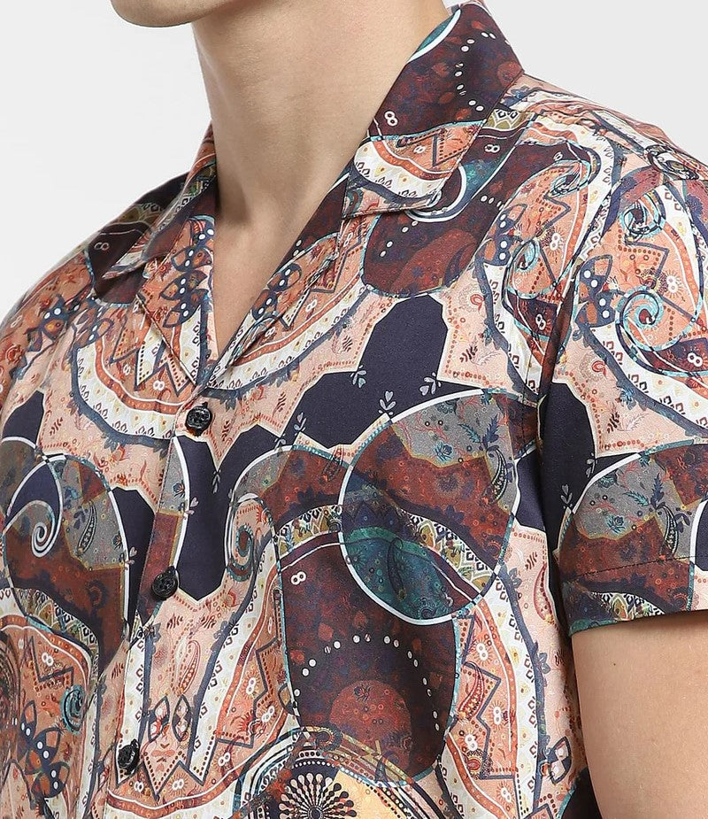 Men’s Premium Printed Cord Set – Luxury Resort Style Shirt & Shorts Co-ord Set