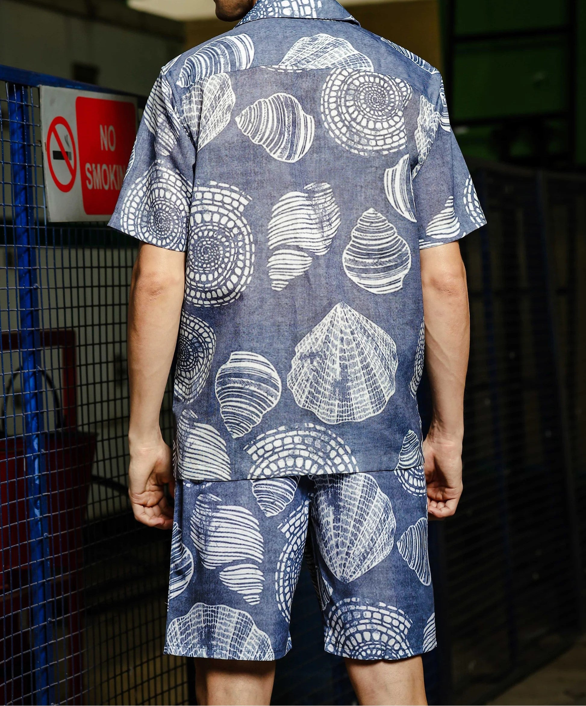 Men’s Ocean Shell Printed Cord Set – Premium Summer Co-ord Shirt & Shorts