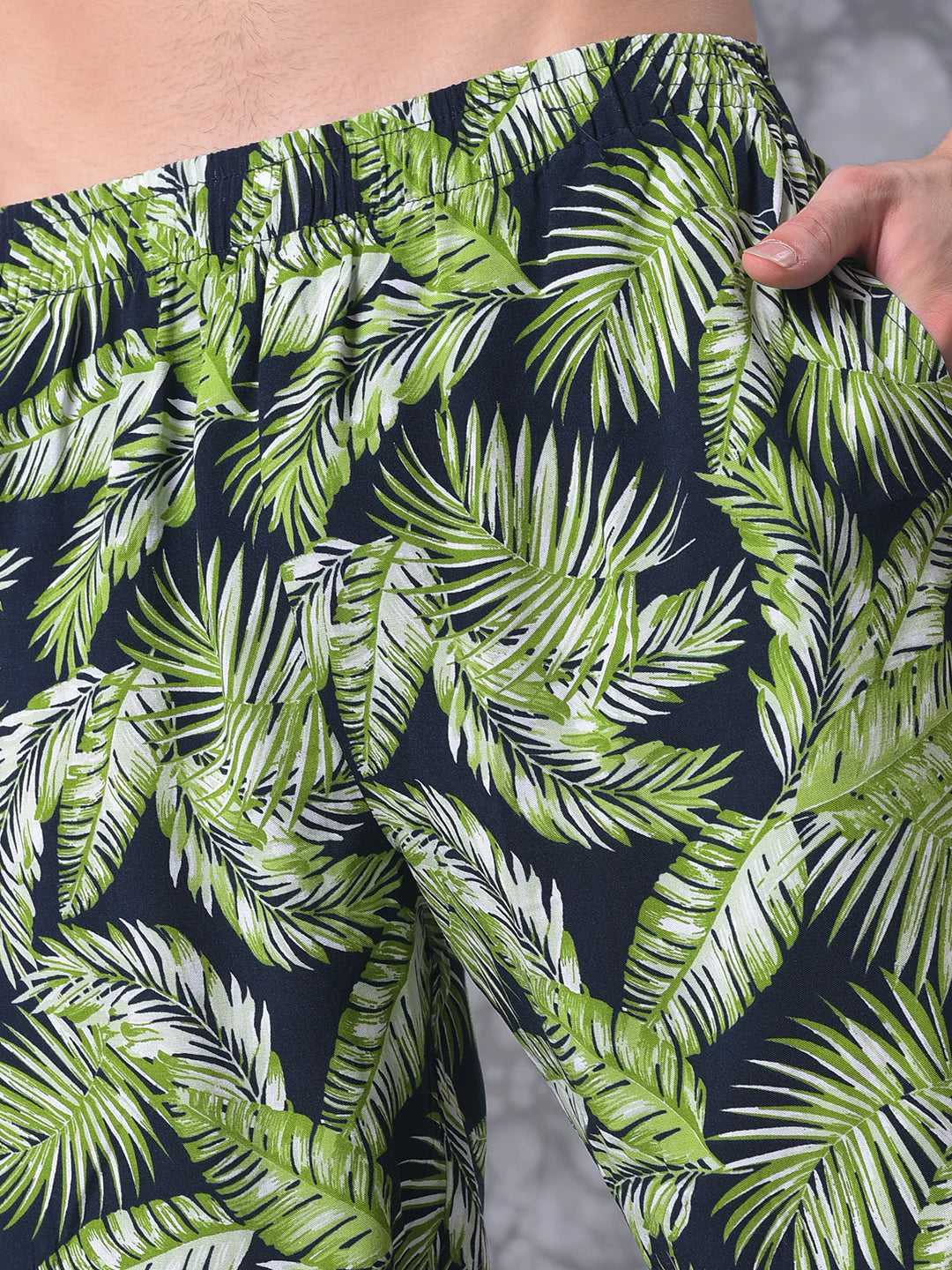 Men’s Tropical Palm Print Cord Set – Summer Vacation Shirt & Shorts Outfit
